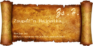 Zsupán Hajnalka névjegykártya